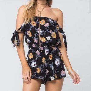 NWT Full Tilt Black Floral Coverup Romper